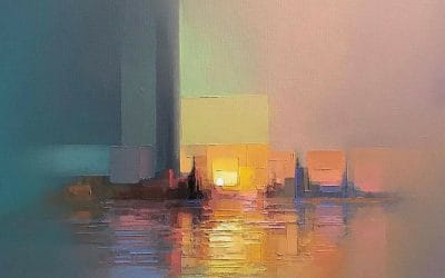 Abstract oil cityscapes by Jason Anderson