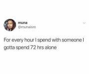 72 hours alone