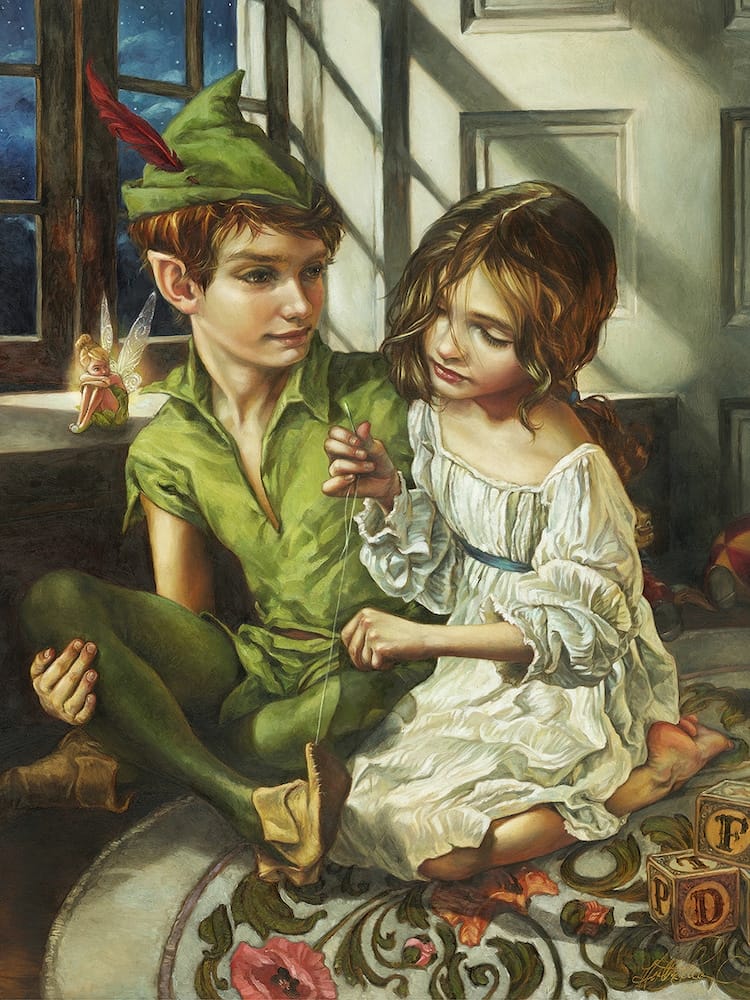 Peter pan reimagined as a classic oil painting