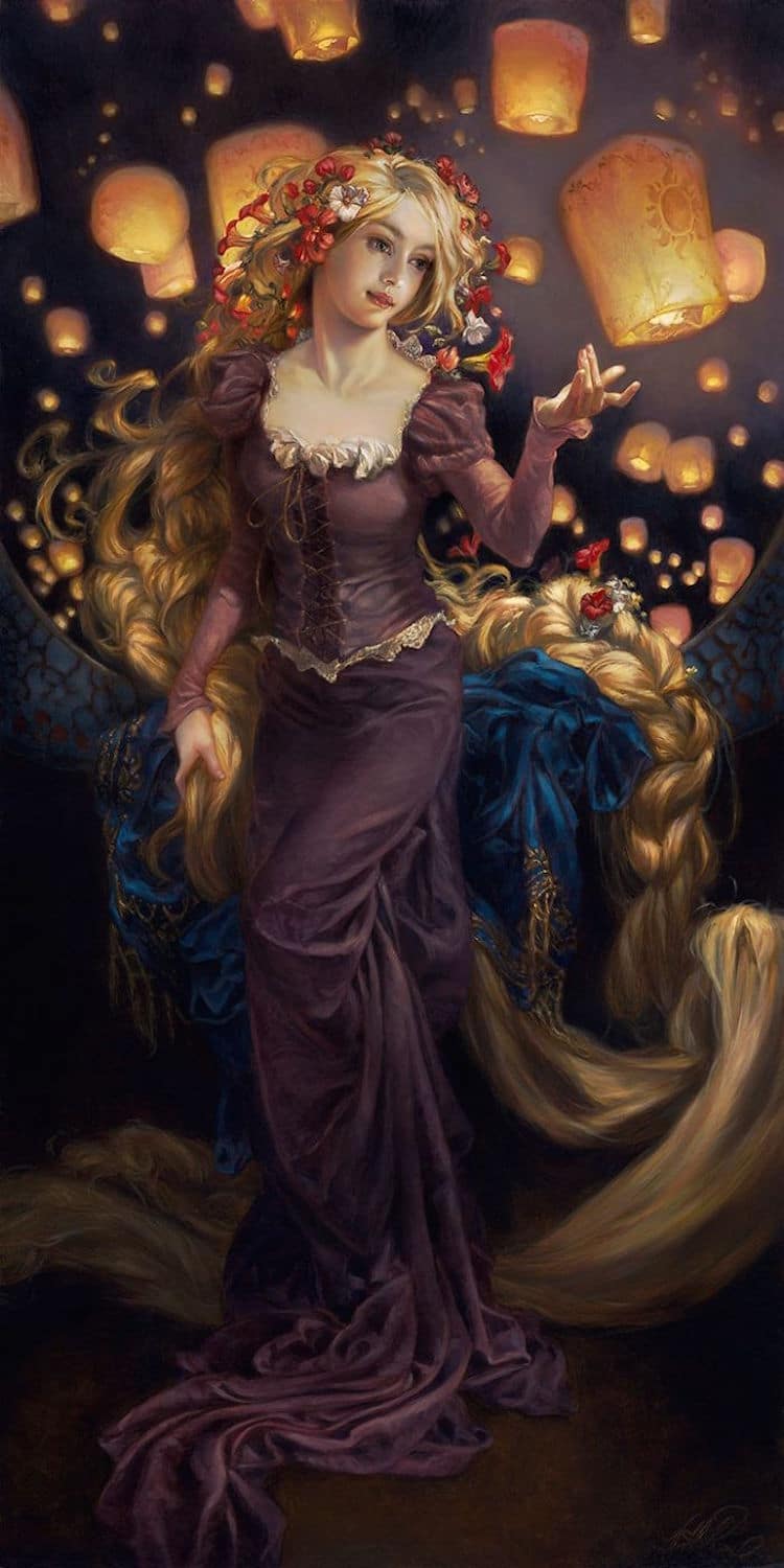 Disney characters oil paintings heather theurer 3