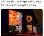 Introvert preparing to deal with humans