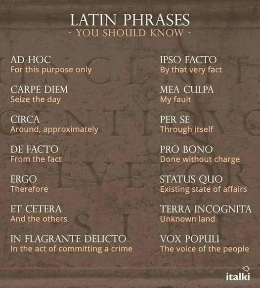 Latin Phrases you should know